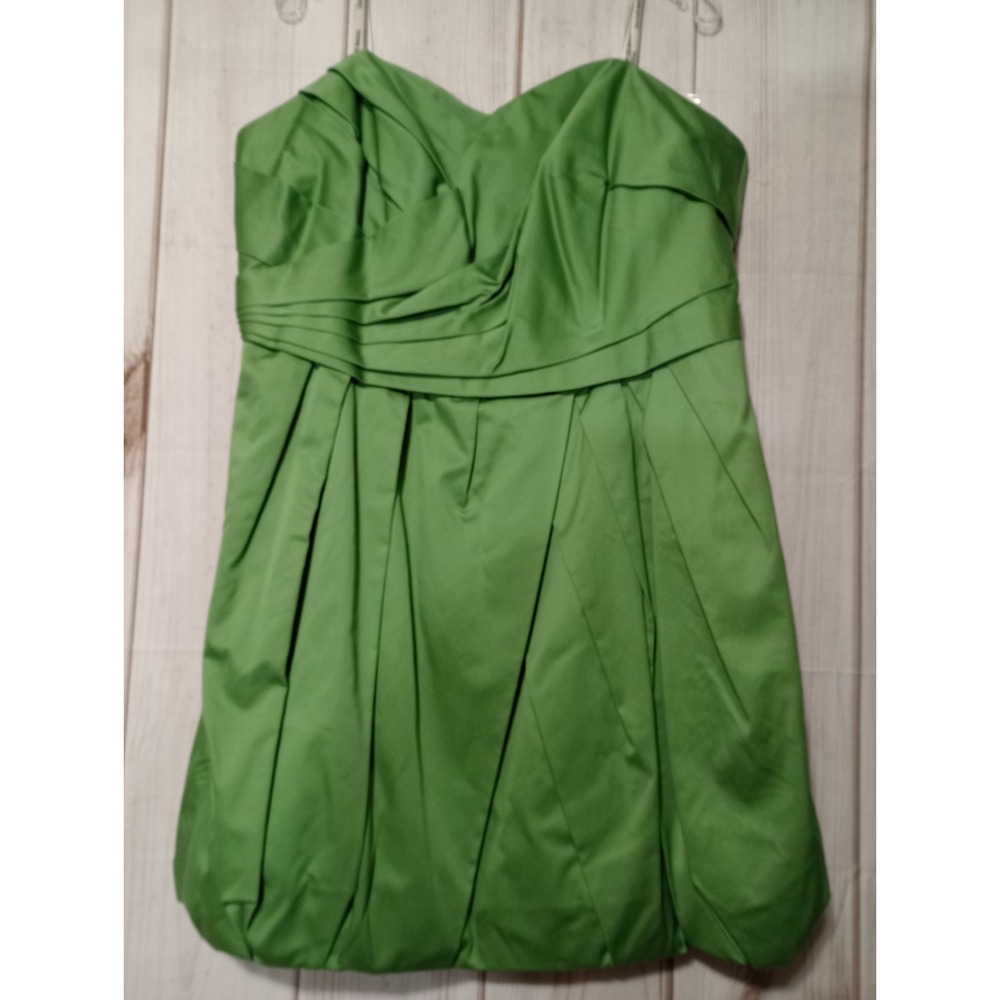 Ladies 18 Ever Pretty Green Strapless Sweetheart Pleated Cocktail Party Dress